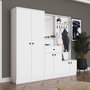 Hanah Home Perchero Blanco con Estante Ajustable